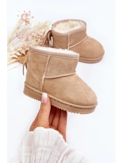 Dětské zateplené sněhule s frčkami béžové Mikyla