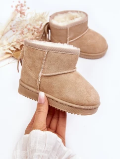 Dětské zateplené sněhule s frčkami béžové Mikyla