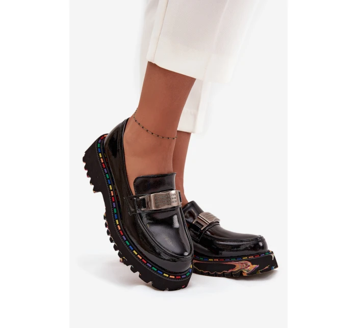 Lakované dámské mokasíny Artiker – černé