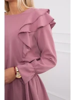 Dámské šaty se volány tmavě růžové  model 20298086 - Kesi
