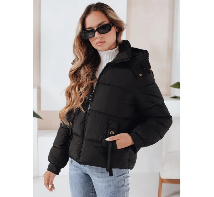 Dámská prošívaná zimní bunda s kapucí černá Dstreet model 21991192 - FashionStreet