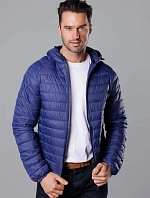 Pánská prošívaná bunda s kapucí tmavě modrá (HM112-50)