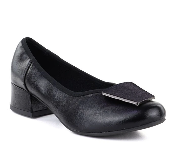 Dámské lodičky na klínku pohodlné černé M.Daszynski model 22068924 3 Dámské lodičky na klínku pohodlné černé M.Daszynski model 22068924 3