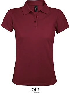 SOL'S Prime Women Dámské piqué polo z těžké bavlny 25.0573 burgundy