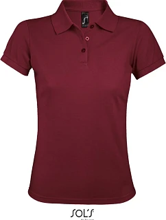 SOL'S Prime Women Dámské piqué polo z těžké bavlny 25.0573 burgundy