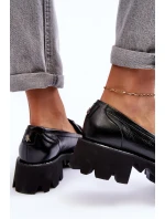 Dámské kůže polobotky s ozdobou černá model 21633020 - Laura Messi Dámské kůže polobotky s ozdobou černá model 21633020 - Laura Messi