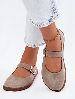 Baleríny Barefoot z přírodní semiš model 22133944 Cappuccino - Zazoo