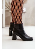 Hladké Dámské Kotníkové Boty Na Podpatku Z Eko Semiše Zateplené Černé Milisea Hladké Dámské Kotníkové Boty Na Podpatku Z Eko Semiše Zateplené Černé Milisea