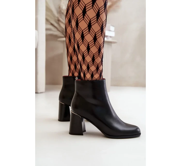 Hladké Dámské Kotníkové Boty Na Podpatku Z Eko Semiše Zateplené Černé Milisea Hladké Dámské Kotníkové Boty Na Podpatku Z Eko Semiše Zateplené Černé Milisea