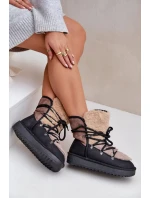 Dámské sněhule D.Franklin s kožíškem – černé Dámské sněhule D.Franklin s kožíškem – černé