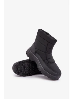 Pánské sněhule na zip zateplené kožíškem černé Linnora