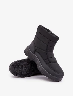 Pánské sněhule na zip zateplené kožíškem černé Linnora