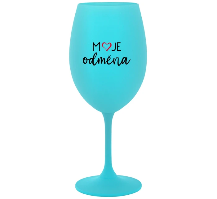 MOJE ODMĚNA - tyrkysová sklenice na víno 350 ml MOJE ODMĚNA - tyrkysová sklenice na víno 350 ml