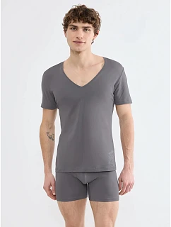 Pánské tričko SLG Base V Neck Shirt šedé Shiver - SLOGGI
