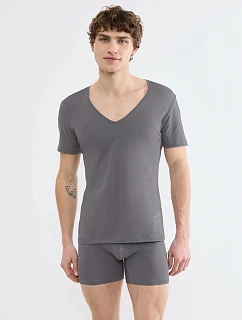 Pánské tričko SLG Base V Neck Shirt šedé Shiver - SLOGGI