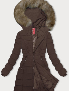 Hnědá péřová dámská zimní bunda (LHD-23032)