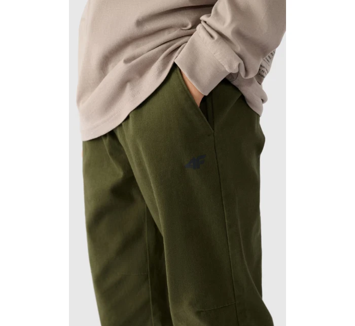 Chlapecké Kalhoty Jogger Casual Hladké 4F Khaki 4FJWMM00TTROM0812-43S