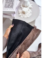 Zazoo 70141 Kožené dámské kozačky nad kolena hnědé Zazoo 70141 Kožené dámské kozačky nad kolena hnědé