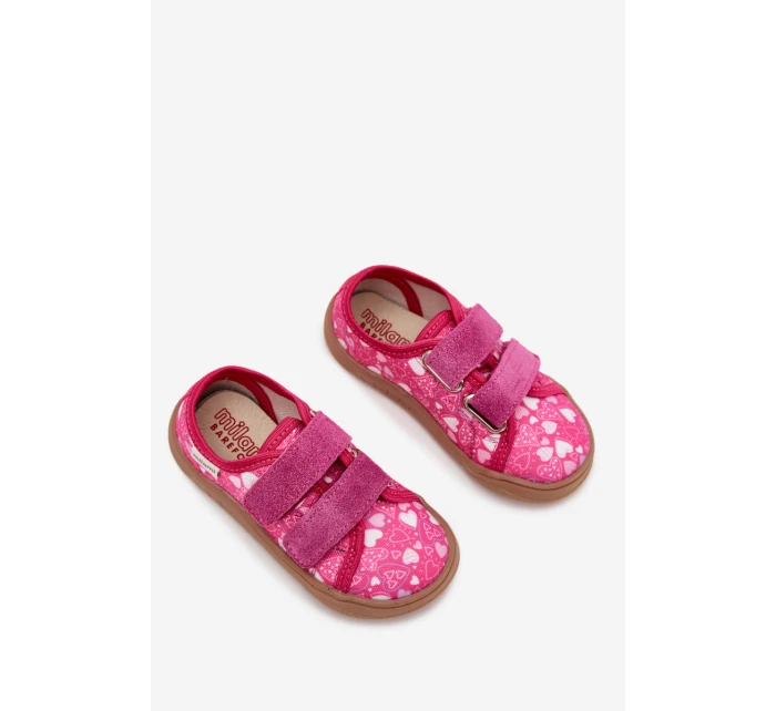 Pantofle Barefoot Dívčí Srdíčka Milami Fuchsie Saphira