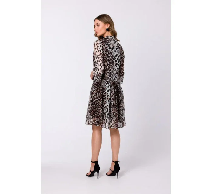 S337 Šifonové šaty s vázaným výstřihem - model 2 S337 Šifonové šaty s vázaným výstřihem - model 2