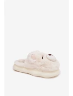 Dámské chlupaté papuče s motivem medvídka – bílé Galine Dámské chlupaté papuče s motivem medvídka – bílé Galine