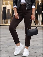Jeansy damskie z paskiem mom fit brązowe FashionStreet UY3127 Jeansy damskie z paskiem mom fit brązowe FashionStreet UY3127