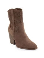 Dámské kovbojské boty ažurové semišové hnědé model 21905575 - S.Barski Dámské kovbojské boty ažurové semišové hnědé model 21905575 - S.Barski
