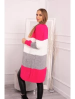 Pruhovaný svetr malinová + růžová Pruhovaný svetr malinová + růžová