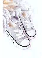 Dětské Brokátové Tenisky Stříbrné Bling-Bling Dětské Brokátové Tenisky Stříbrné Bling-Bling