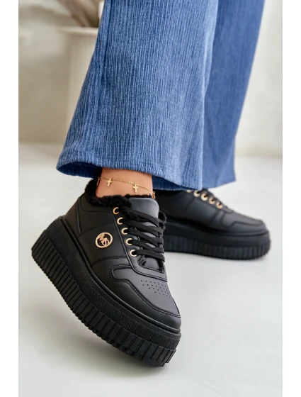 Sneakersy Sportovní Obuv Dámská Zateplená Na Masivní Podešvi Černé model 21668413 - Boto Sneakersy Sportovní Obuv Dámská Zateplená Na Masivní Podešvi Černé model 21668413 - Boto