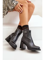 Hadí dámské botky na podpatku z přírodní kůže černé Vinceza 66670 Hadí dámské botky na podpatku z přírodní kůže černé Vinceza 66670