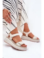 Dámské Sandály Na A Platformě S Ozdobami  Béžové model 21690903 - S.Barski