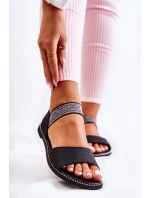 Klasický kožené sandály s cvočky Černá Shelly Klasický kožené sandály s cvočky Černá Shelly