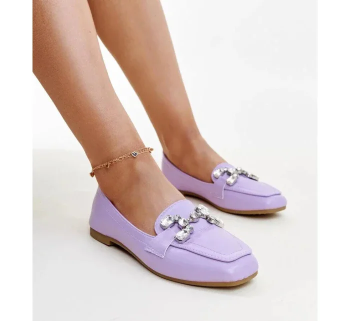 Dámské mokasíny s ozdobnou sponou Purple světle fialová model 21173165 - Inello