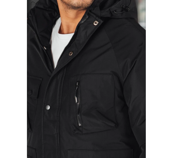 Pánská zimní bunda s kapucí černá model 21994704 - Dstreet Pánská zimní bunda s kapucí černá model 21994704 - Dstreet