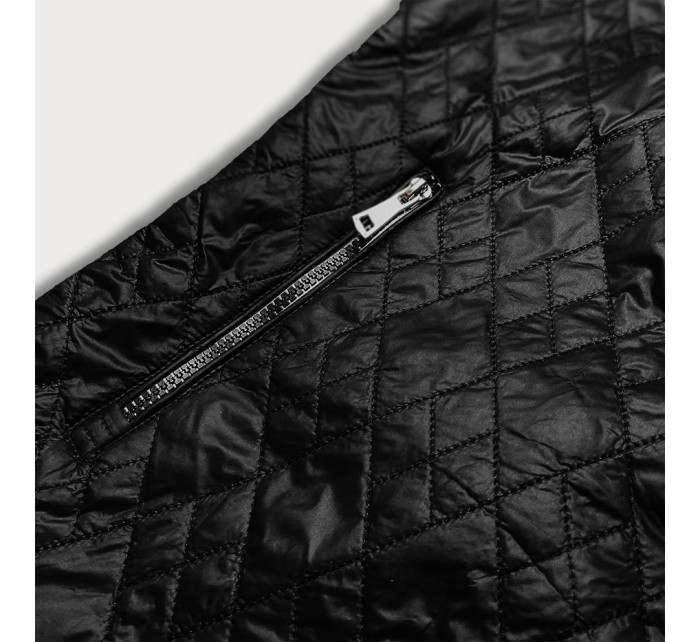 Černá dámská prošívaná bunda (RQW-7009)