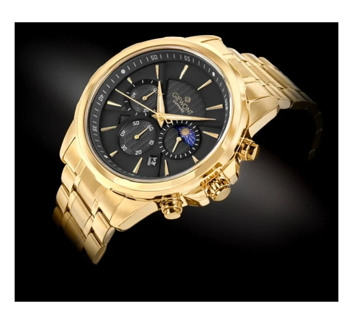 Pánské hodinky Giewont Chronograph Sapphire Gold Black GW9460-B4 Pánské hodinky Giewont Chronograph Sapphire Gold Black GW9460-B4