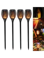 SOLÁRNÍ SVÍTILNA TANČÍCÍ PLAMENY 10X10X79CM 36 LED DIOD