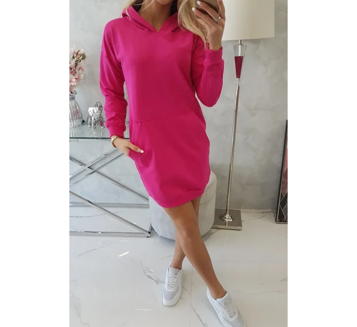 Šaty s kapucí fuchsiová