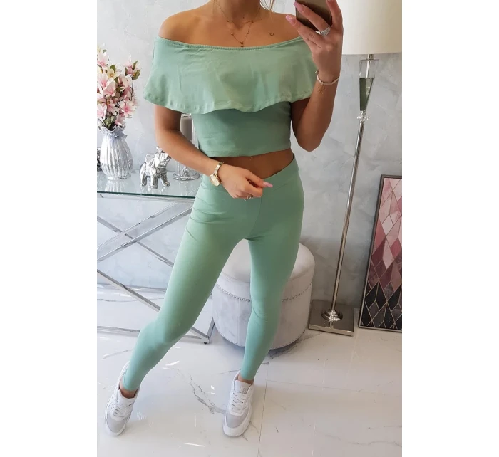 Sada s volánkem tmavá máta