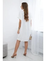 Šaty s kapsami ecru