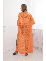 Svetr dlouhý kardigan Super  oranžový model 20247425 - K-Fashion