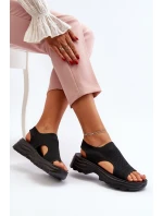 Dámské sportovní sandály na tlusté podrážce černé model 21650603 - Boto