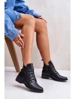 Nízké boty s podšívkou na zip s ozdobou černé model 21672290 - Boto