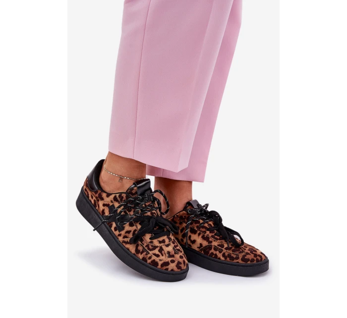 Nízké Sportovní Boty Dámské S Pantherem Hnědé Zelevelis