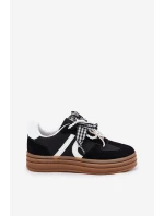 Dámské sneakersy na platformě s ozdobami černé Vinness