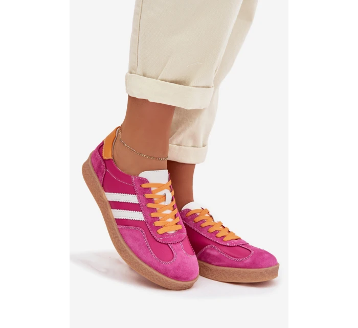 Kožené Dámské Tenisky model 22013924 Fuchsiová - S.Barski Kožené Dámské Tenisky model 22013924 Fuchsiová - S.Barski