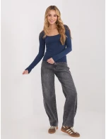 Bluzka WT BZ model 21859078 granatowy - FPrice Bluzka WT BZ model 21859078 granatowy - FPrice