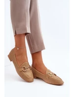 Dámské mokasíny na plochém podpatku s ozdobou Camel Iluvana Dámské mokasíny na plochém podpatku s ozdobou Camel Iluvana