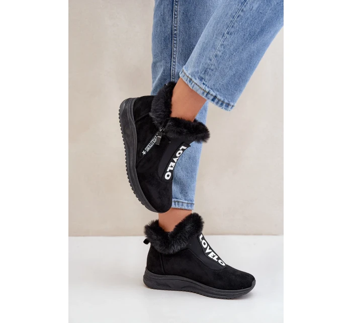 Dámské kotníkové tenisky s kožíškem černé Zeriana Dámské kotníkové tenisky s kožíškem černé Zeriana